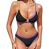 RIHOAS Women's Two Pieces Triangle Bikini Sets O Ring Linked Swimsuits Summer Beach Bathing Suit