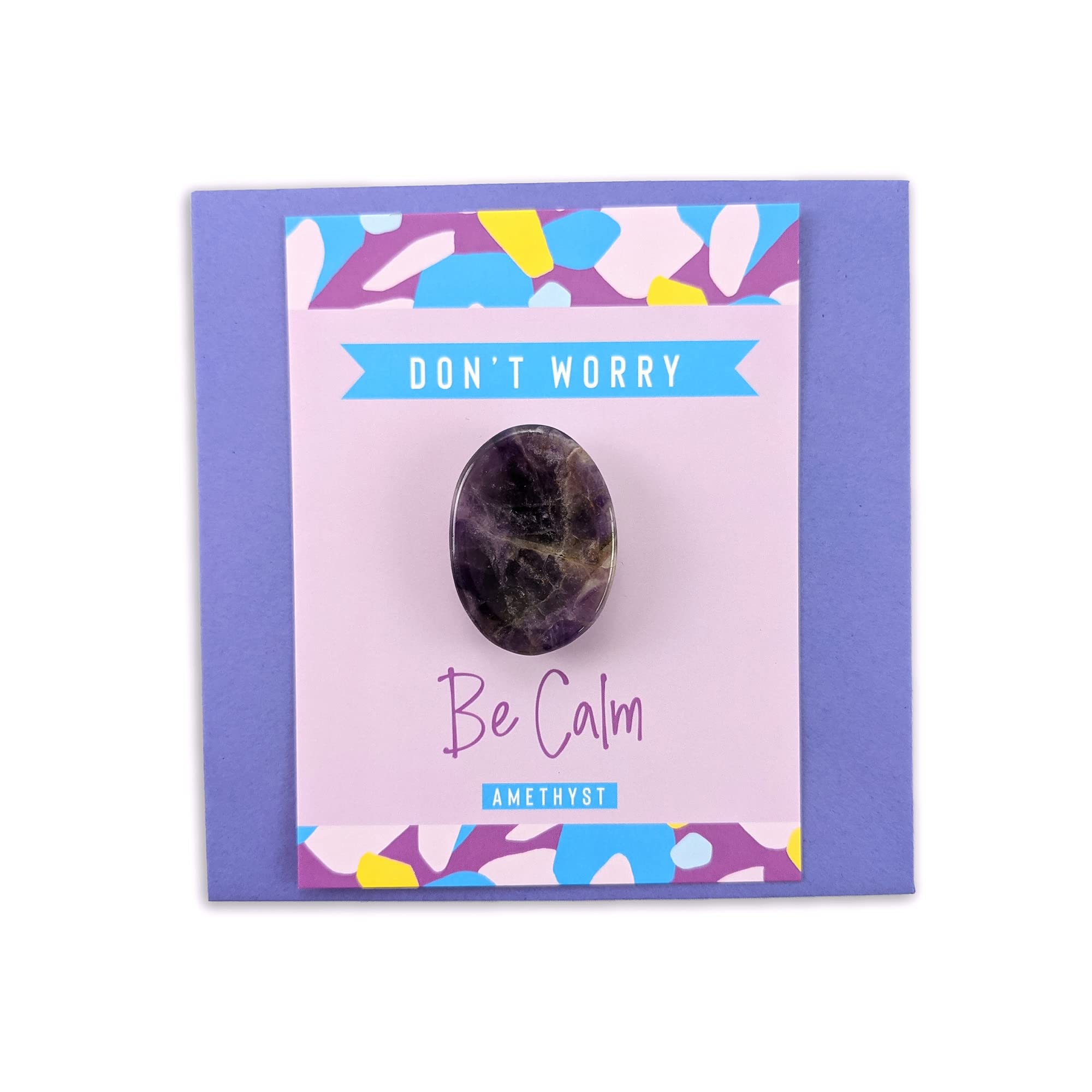 Amethyst Crystal Worry Stone Stress Relief Gift Birthday Anniversary Xmas Stocking Filler
