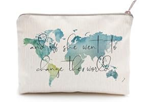 LICOBG Graduation Gift For Her, Makeup Bag Gift, Graduation Gift, Daughter Gift, Sister Gift, World Map Bag, Roommate Gift