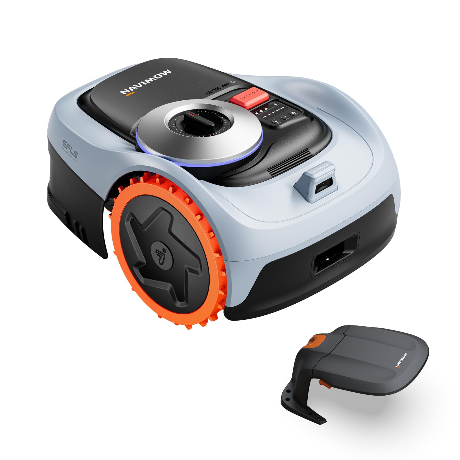 Segway Navimow i205 AWD Mähroboter ohne Begrenzungskabel mit Garage S, Empf. 500 m², Allradantrieb für Steigungen bis zu 45%, EFLS NRTK+Vision, Keine RTK-Antenne erforderlich