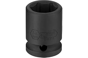JETECH 1/2 Inch Drive 18mm Impact Socket, Chrome Molybdenum Alloy Steel, 6-Point Hex Shallow Socket for Ratchets, Torque Elec