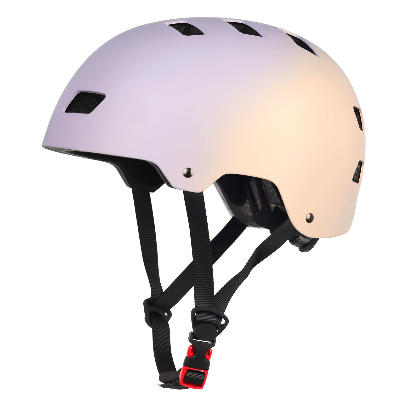 Photo 1 of Bike Skateboard Helmet, Adjustable and Multi-Sport for Skate Scooter, 3 Sizes for Adult Youth Kids Toddler (Gradient Purple Orange)