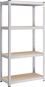 SONGMICS 4-Tier Steel Shelving Unit 520 kg Load 40 x 80 x 160 cm Silver view 1