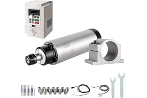 ZHONG HUA JIANG CNC Spindle Motor Kits, 110V 2.2KW Φ80mm Air Cooled Spindle CNC Spindle CNC Motor + 2.2KW VFD+Φ80mm Clamp Mount + Collet kit ER20+ Drill bits+ Wires for CNC Router Machine