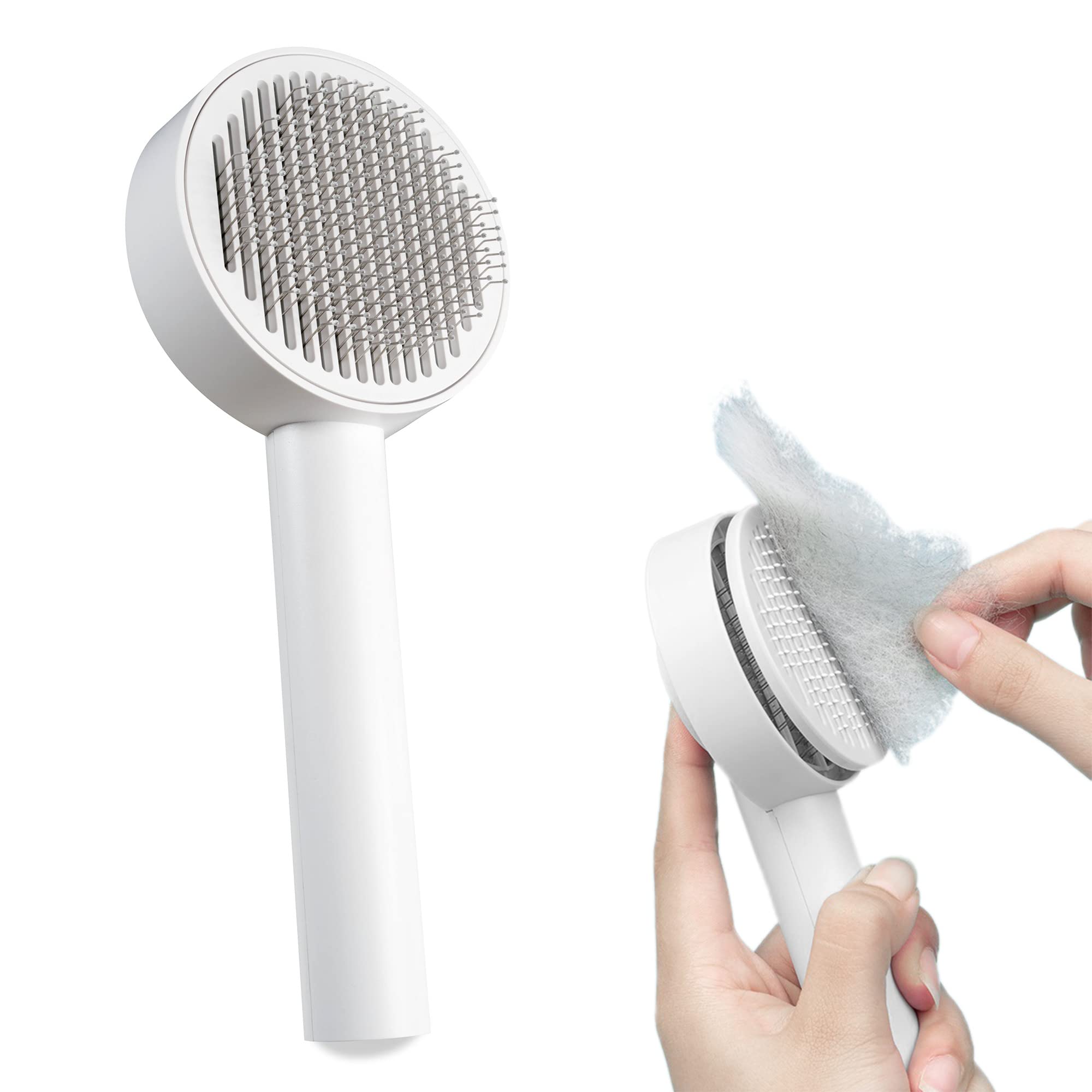 PiuPet® Self Cleaning Pet Hair Brush I Cat Brush | Dog Brush I Pet Hair Remover I Pet Brush I Cat Comb | Dog Comb I Dog Grooming Brush I Cat Grooming Kit | Dog Hair Brush