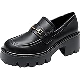 DREAM PAIRS Women Loafers Platform Chunky Heel Slip On Lug Sole Casual Dressy Office Business Shoes