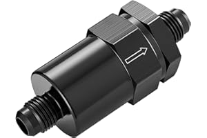 EVIL ENERGY 6AN Billet Inline Fuel Filter 30 Micron Aluminum Black
