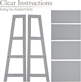 Christow Grey Ladder Shelf Unit 4 Tier Bathroom Storage Display Stand view 5
