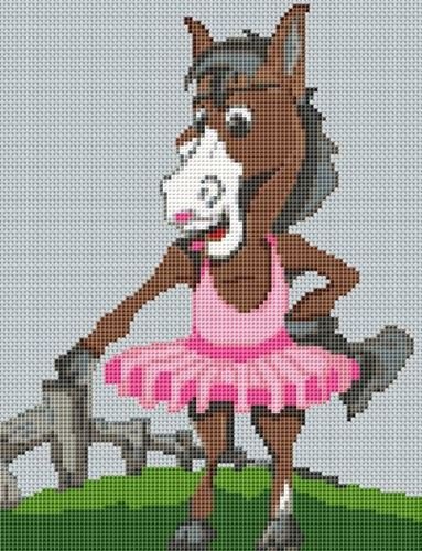 Horse Caricature Cross Stitch Kit