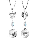 2pack Guardian Angel Car Charms for Rear View Mirror,Rearview Mirror Accessories,Christian Car Bible Decor,Rearview Mirror Hanging Accessories New Driver Gifts for Teen Girls Women Friend(2pack Set)