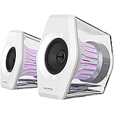 Edifier G2000 Pro Bluetooth Computer Speakers with 7.1 Virtual Surround Sound, RGB Lighting, USB & Aux Input - Ideal Gaming Desk Accessories for PC, PS5, Game Console (White)