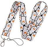 Pinstant Goose Geese Duck Seagull Bird Kawaii Cute 17.7" Neck Lanyard Keychain Holder ID Badge Mobile Phone Pin Strap
