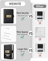 WEMATE Password Book with Lock Alphabetical Tabs 600+ Spaces Black view 9