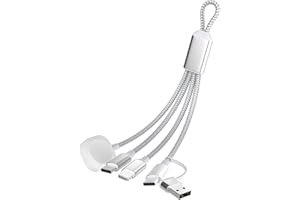 Travel Essentials 3 in 2 USB C Cable for Apple Watch Charger/iPhone 17, Multi Fast Charging Cable (0.9FT Type-C 60W), Portabl