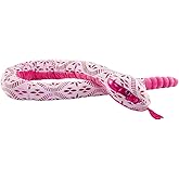 Wild Republic Foilkins Snakes, Pink Blossom, Stuffed Animal, 54 inches, Gift for Kids, Plush Toy, Fill is Spun Recycled Water Bottles
