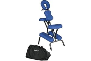 PayLessHere Blue Portable Massage Chair Comfort 4" Thick Foam Light Weight BestMaassage Brand with Free Carrying Bag