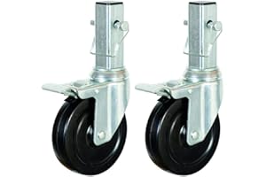 CBM Scaffold 2PCS Heavy-Duty 5" for 6 ft. Baker Scaffold Wheel Hard Rubber Locking Caster