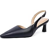 Mostrin Kitten Heels for Women Slingback Pointed Closed Toe Heels Women's Pumps Shoes for Wedding, Party, Commuting
