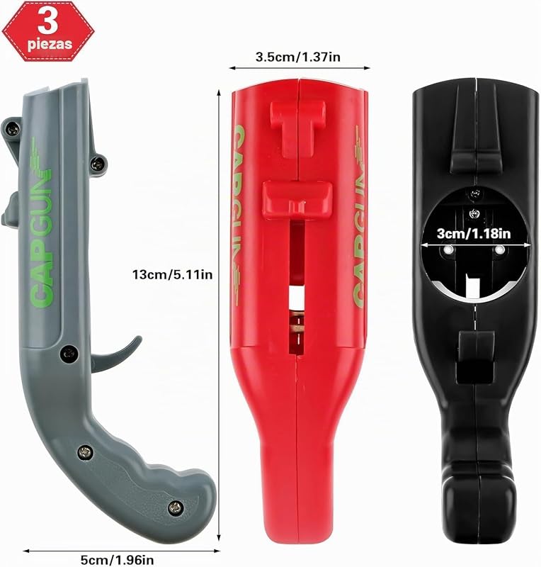 Abridor de Garrafas 3PCS, Abridor de Cerveja Engraçado, Abridor de Cerveja, Tampa de Garrafas, Pistola com Arma para Festas em Casa, Churrasco ao ar livre, Brincadeira Criativa, Presente Engraçado (Vermelho+Cinzento+Preto) — foto 3 de 7