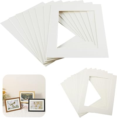 Fuitke Cream White 16 Mounts 8x10 and 5x7 for Photos Art Frames