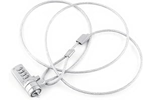 Laptop Security Lock, Notebook Cable Lock with 4 Digit Resettable Password, 110cm Anti Theft Cable for PC Desktop Docking Sta