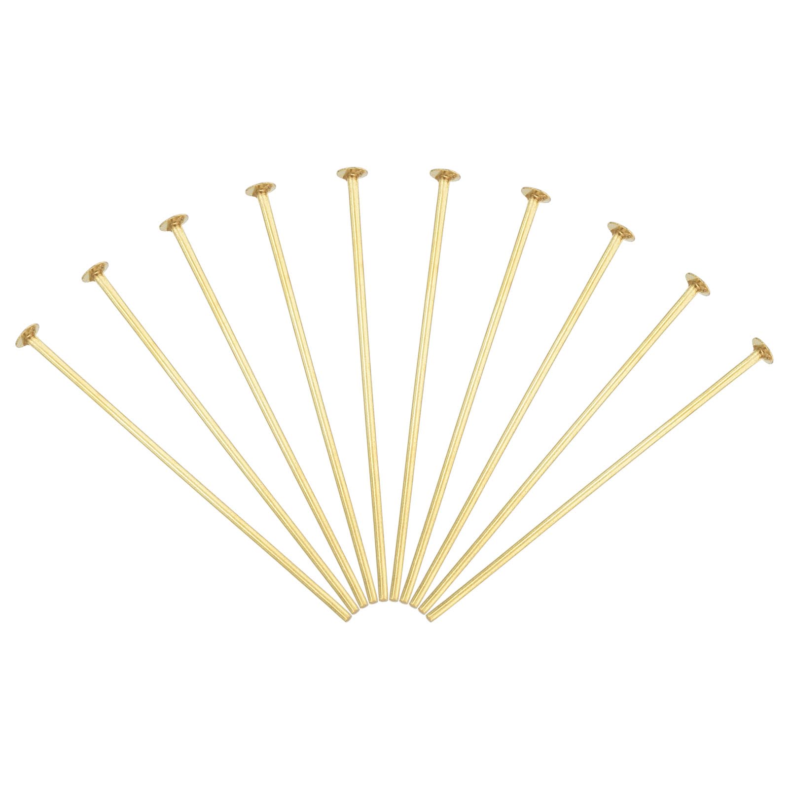 PATIKIL Chandelier Connector Clip Pins, 100 Pack 2.5mm OD x 38mm L Chandelier Replacement Prism Copper Pins for Fastening Suncatcher Crystals Parts, Golden