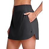 G4Free A Line Golf Skirts for Women 15'' Elastic High Waisted Tennis Skorts Soft Casual Athletic Inner Shorts 4 Pockets