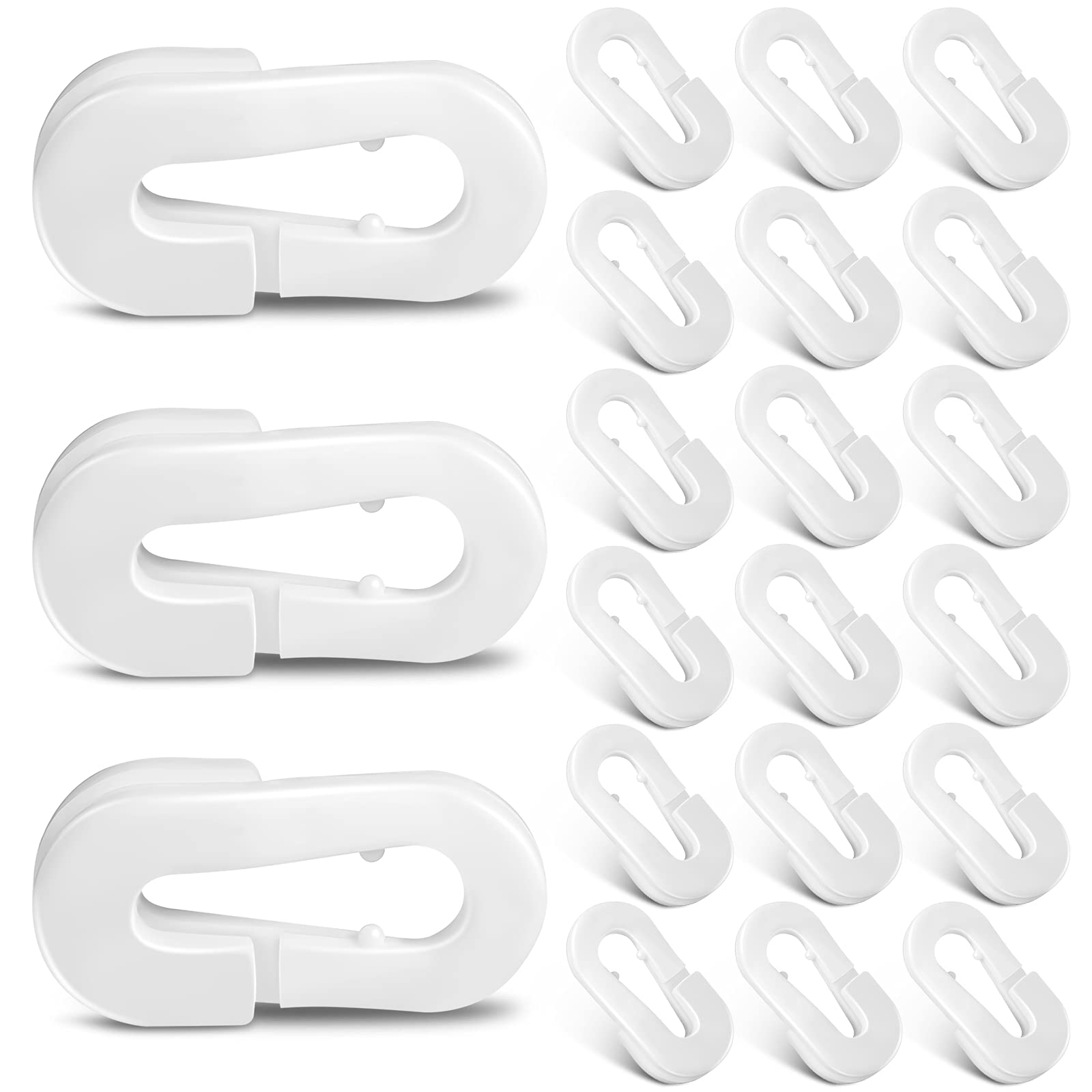 White Plastic Soccer Net Clips - 20-Piece Tennis and Outdoor Sports Accessories