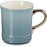 Le Creuset Vancouver Mug with Gold Metallic Handle, 14 oz., Sea Salt