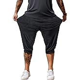Hidkat Men's Capri Pants 3/4 Long Jogger Sport Shorts,Workout/Gym/Yoga/Beach Shorts Quick Dry with Zipper Pockets