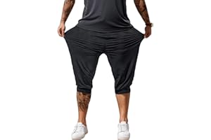 Hidkat Men's Capri Pants 3/4 Long Jogger Sport Shorts,Workout/Gym/Yoga/Beach Shorts Quick Dry with Zipper Pockets