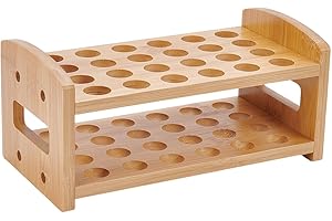 UNICRAFTALE Wooden Test Tube Rack 24-Holes Bamboo Multi-Use Cylinder Tube Display Racks Rectangle Lab Supplies Tube Holder Hole 20mm Diameter for Tests Tubes Chemistry Laboratory 9.8"x5"x4.52"