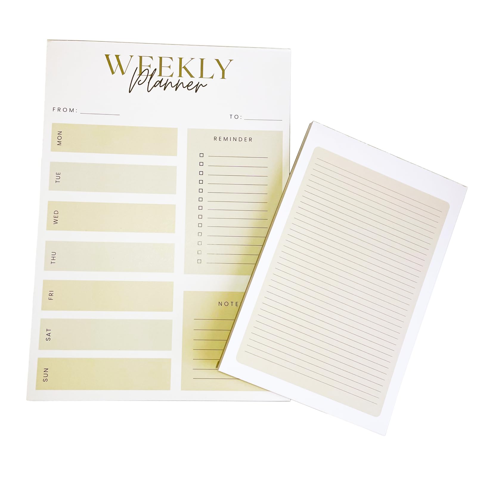 Pinochukka A4 A5 Size Weekly Planner Notepad Deskpad 50 Sheets Printed Tear Off Orginizer Notebook with Hard Back Note Pad (Opt 1 - A4 Planner with A5 Notepad)
