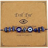 PAIOJVN Evil Eye String Rope Bracelet Handmade Woven Glass Eye Stone Copper Bead Bracelet for Women Men Gifts Jewelry