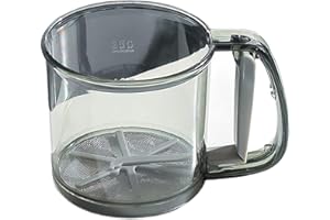 Flour Sifter Baking Plastic Hheld Sieve with for Stainless Steel Mesh 9.5 x 17 cm Sifting Flour Powdered Sugar Dusting Dry In