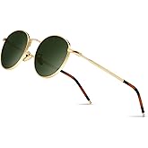 SUNGAIT Ponderable Metal Round Sunglasses for Men Women Classic Vintage Polarized Circle Sun Glasses