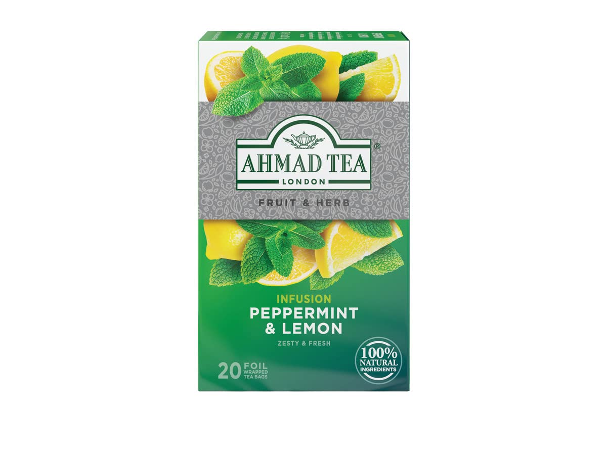 Ahmad Tea Peppermint & Lemon Fruit & Herbal Infusion - 20 Teabags