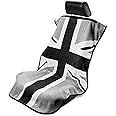 Seat Armour Seat Protector Towel – Black/Gray British Flag Design – Soft Machine Washable Car Seat Cover Towel – Easy to Install, Multipurpose Car Seat Towel