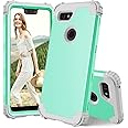 Phone Case for Google Pixel 3 XL Hard Cover Shockproof Soft Silicone Bumper Hybrid Three Layer Defender Heavy Duty Protective Wireless Charging Cell Accessories Pixel3 3XL Cases Women Girl Green