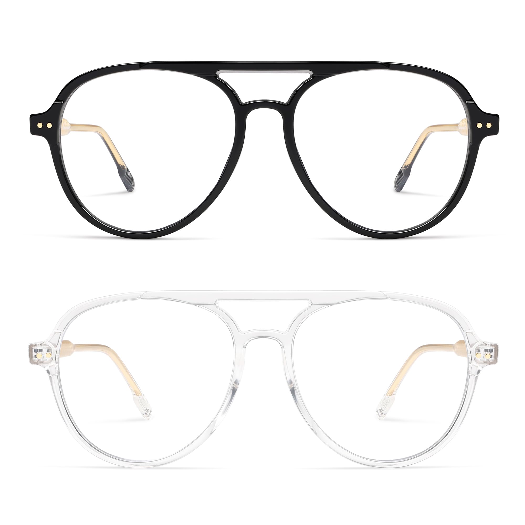 Photo 1 of AMOMOMA Retro Blue Light Aviator Reading Glasses for Women Men,Vintage Computer Reader Frame 2.0 1.5 AM6155 C1+C2 1.5X
