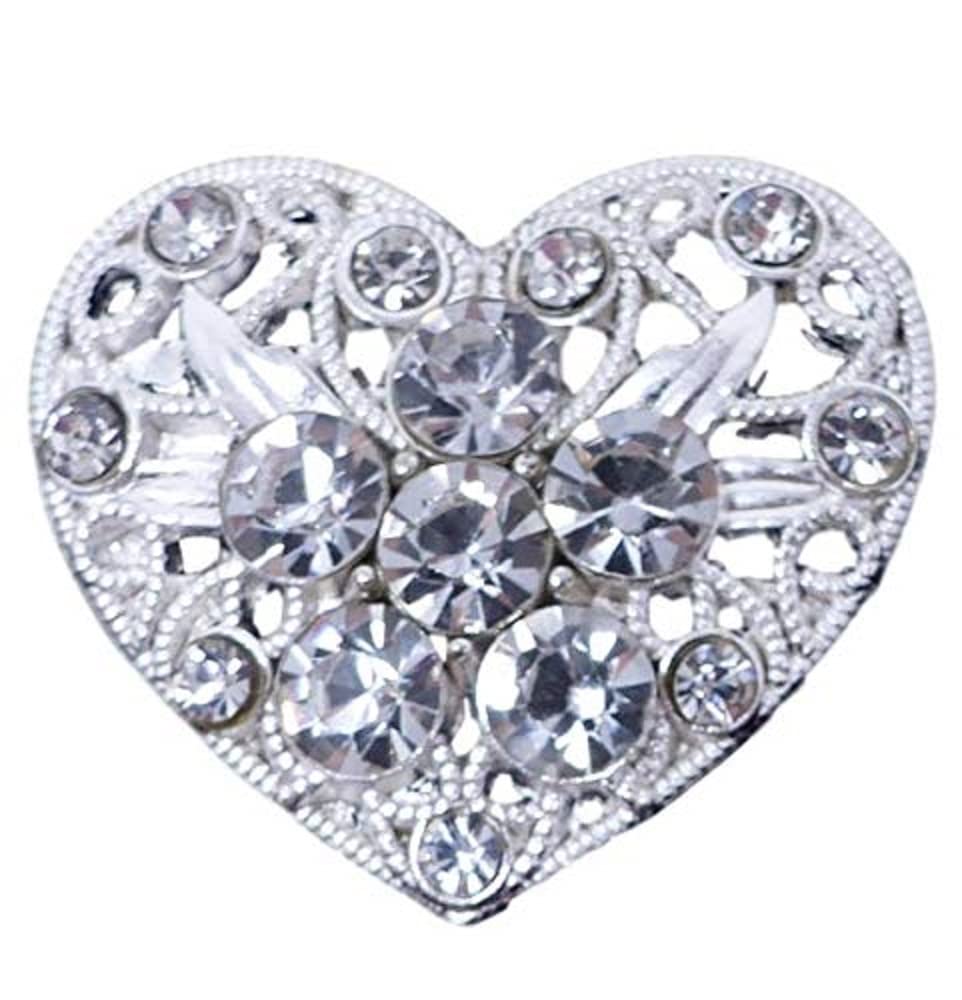 Syntego 10 x Diamante Wedding Embellishment Filigree Heart with Grade A Sparkly Crystal Rhinestones