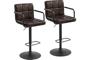 Furnimart 30" Faux Leather Upholstered Bar Stool, Adjustable Counter Stools Bar Chairs Modern Design Swivel Barstools Hydraul