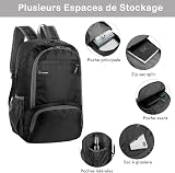 30L Backpack Foldable Waterproof Ultralight Daypack Black view 4