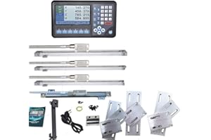 DITRON 4 Axis LCD 7'' With RPM DRO, Digital Readout Display, 4Pcs IP67 1um High Accuracy Magnetic scale Encoder 50~1000mm (2~39inch) Kit,For Lathe Milling Bridgeport Quill Drill Machine