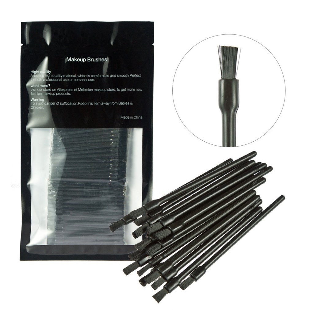 Gracelaza 100 Pieces Disposable Lip Brushes Lipstick Gloss Wands Applicator Makeup Tool Kits, Black