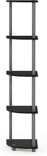 Furinno Turn-N-Tube 5 Tier Corner Shelf Black Grey view 9