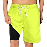 Cozople Boys Swim Trunks Quick Dry Compression Liner Swim Shorts Summer Bathing Suit with Inner Pocket Swimwear 7-20T