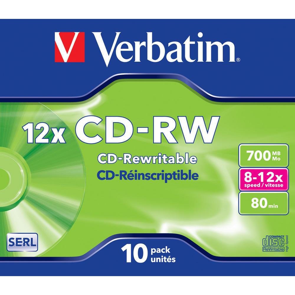 Verbatim CDRW-80 (8-10x) 10pk Jewel Case