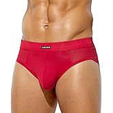 Casey Kevin Men's Sexy Briefs Mesh Breathable Low Rise Bulge Pouch Underwear