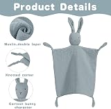 Vicloon Baby Comforters Rabbit Blanket Grey 31x31 cm Safety Crib Stroller view 3
